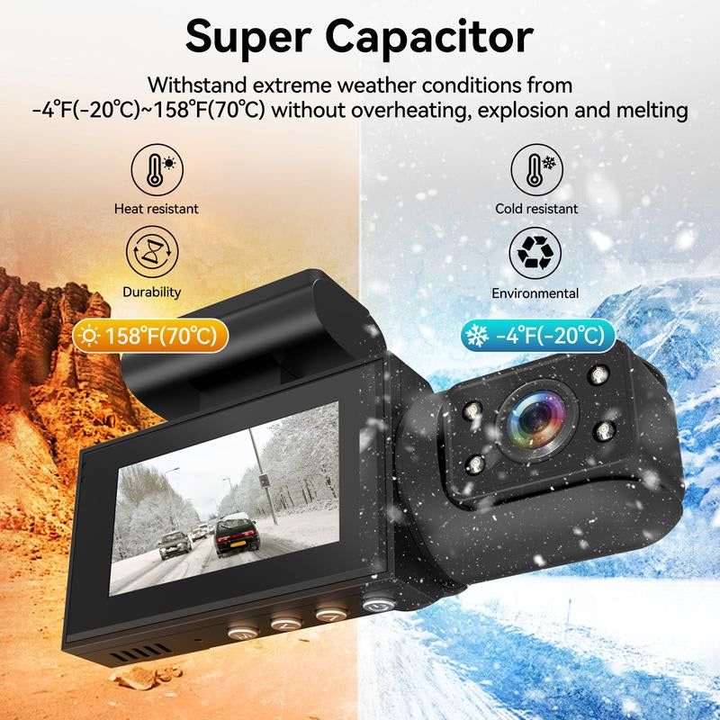 1080P Dual Dash Cam (Front & Rear) Video Recorder with Night Vision