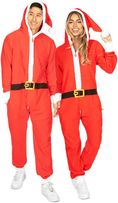 Christmas Onesies for Adults - Comfy Unisex Matching Holiday Jumpsuits with Convenient Pockets