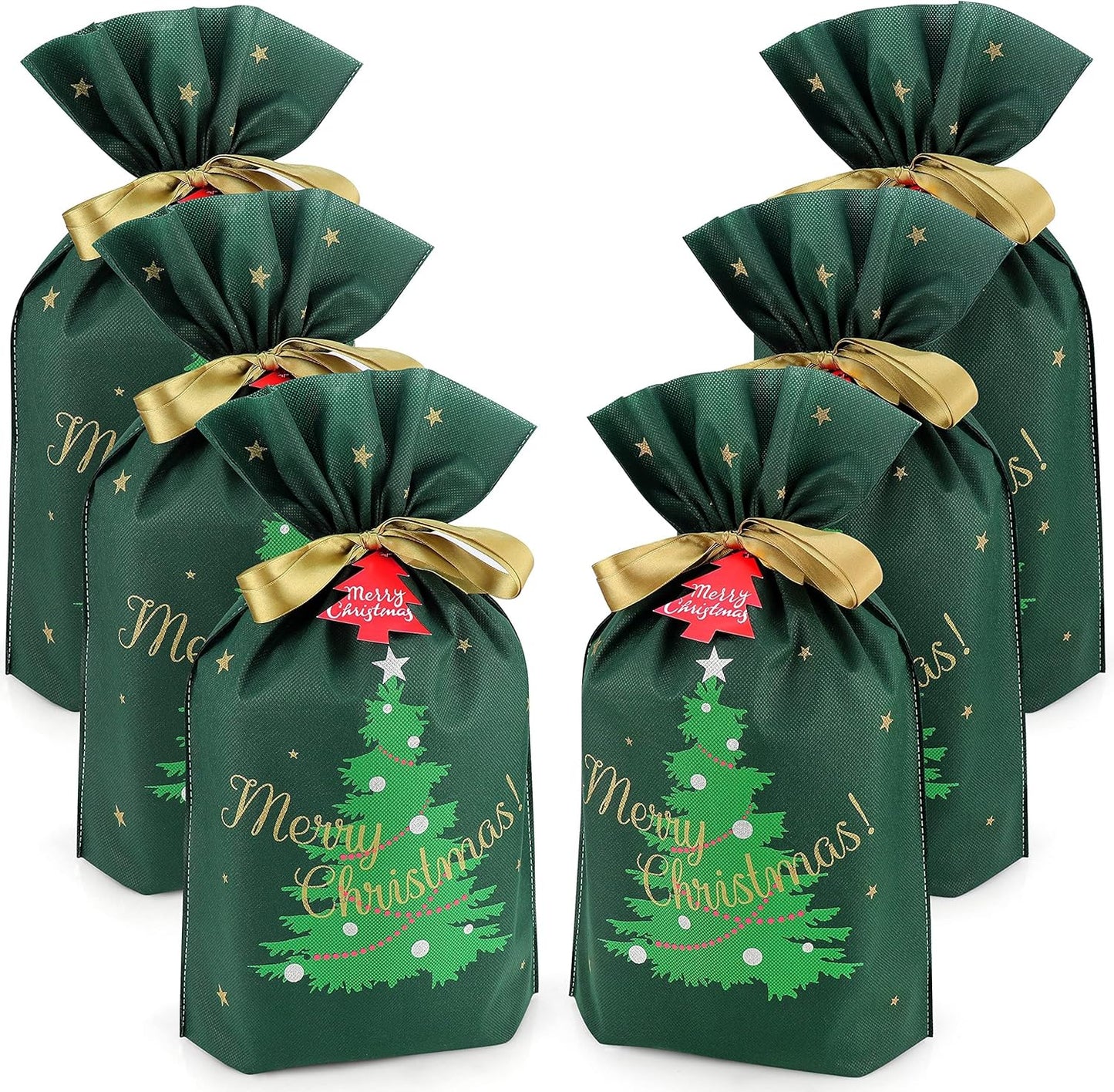 Gift Bag with Drawstring for Christmas (Pack of 6)