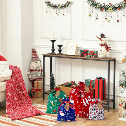 Christmas Gift Bags - Reusable Fabric Drawstring 10Pcs