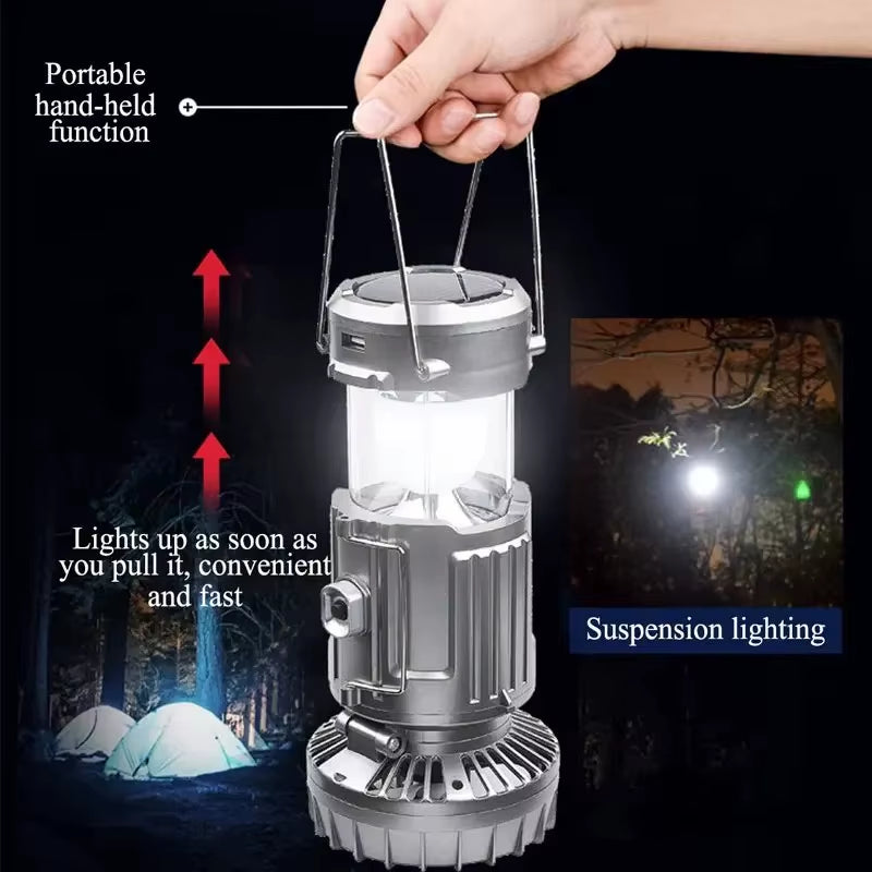 Camping Portable Fan Rechargeable with Solar Charging