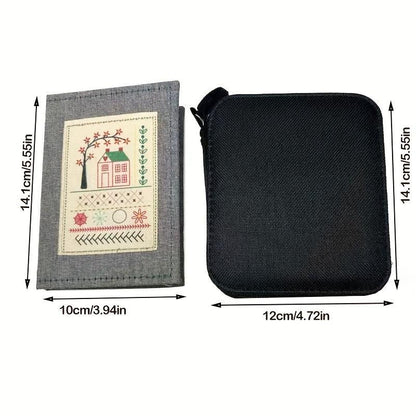 86-Piece Portable Sewing & Embroidery Kit with Stitch Book