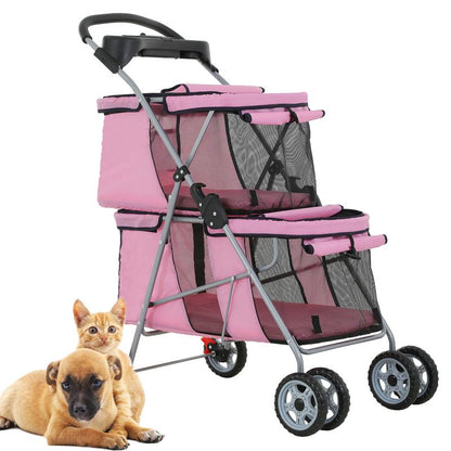Lightweight Foldable Pet Stroller for Small & Medium Pets