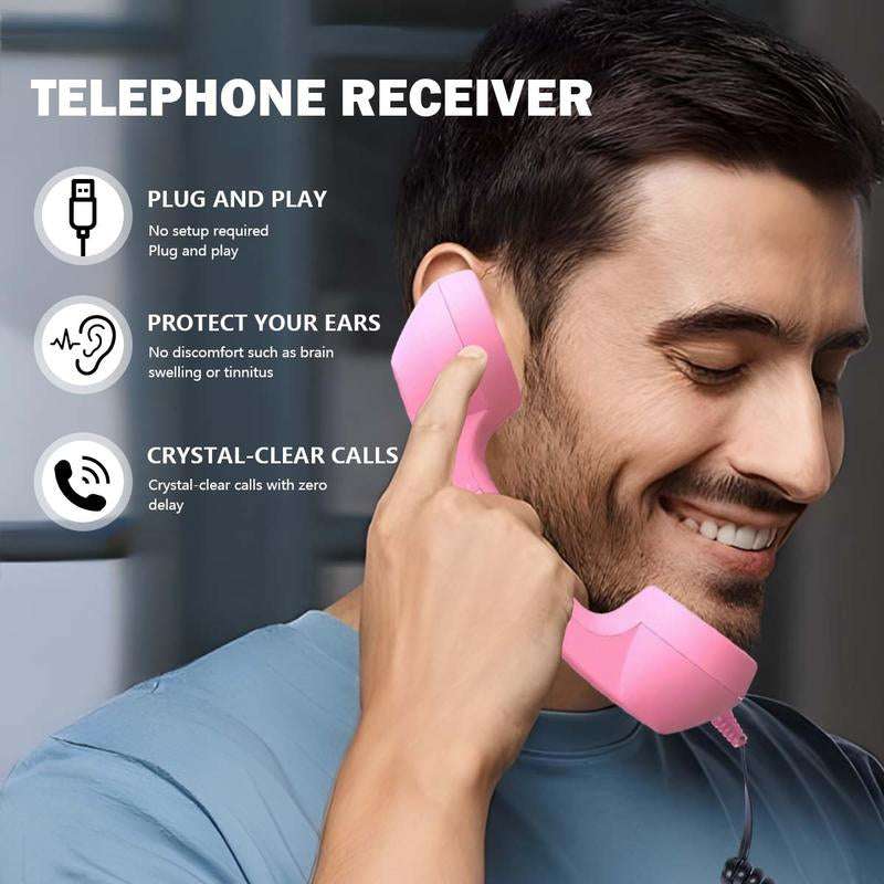 Retro Bluetooth Phone Handset (Wired & USB-C)