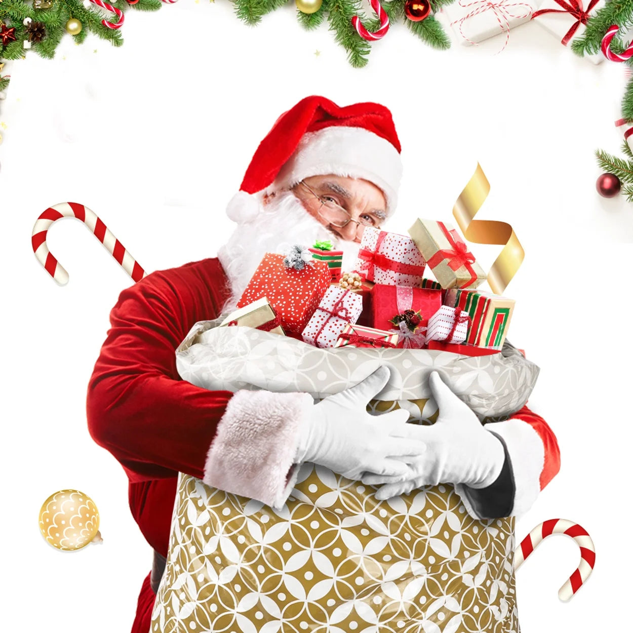Christmas Gift Bags Extra Large Santa Sacks with Drawstring 36" X 56" 3Pcs