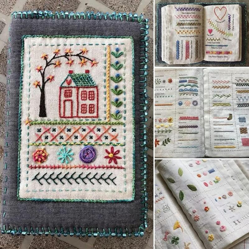 86-Piece Portable Sewing & Embroidery Kit with Stitch Book