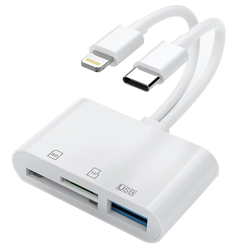 5-in-1 Lightning & USB-C SD Card Reader for iPhone, iPad, MacBook & Android