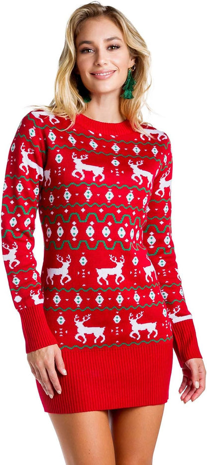 Tipsy Elves Women's Holiday Sweater Dress