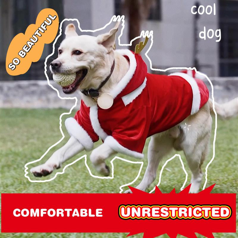 Soft Reindeer Pet Costume | Comfortable Christmas Holiday Outfit for Small, Medium, and Large Dogs & Cats