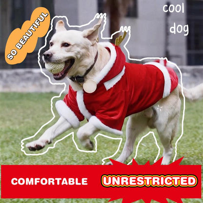 Soft Reindeer Pet Costume | Comfortable Christmas Holiday Outfit for Small, Medium, and Large Dogs & Cats