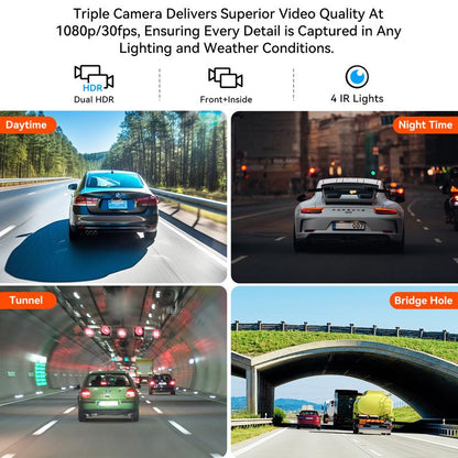 1080P Dual Dash Cam (Front & Rear) Video Recorder with Night Vision