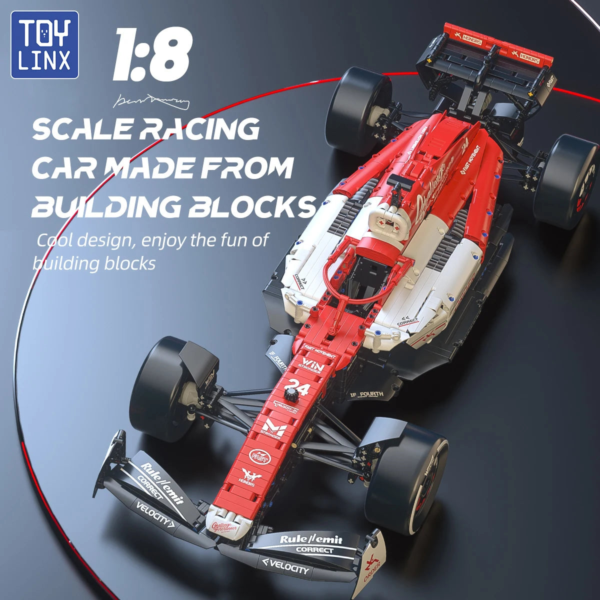 1:8 F1 Race Cars 1770PCS Building Sets MOC Building Blocks Car Cool Collectible Model Car Kits Toy Christmas Festive Gift Giving