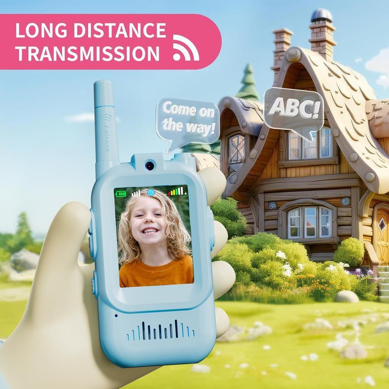 Kids Video Walkie Talkies Toys - 2 Pack with Long Range Communication & Built-In Camera for Boys and Girls, Perfect for Outdoor Play, Ages 3-12 Kids Long Range Walkie Talkies