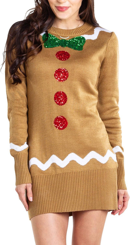 Tipsy Elves Women's Holiday Sweater Dress