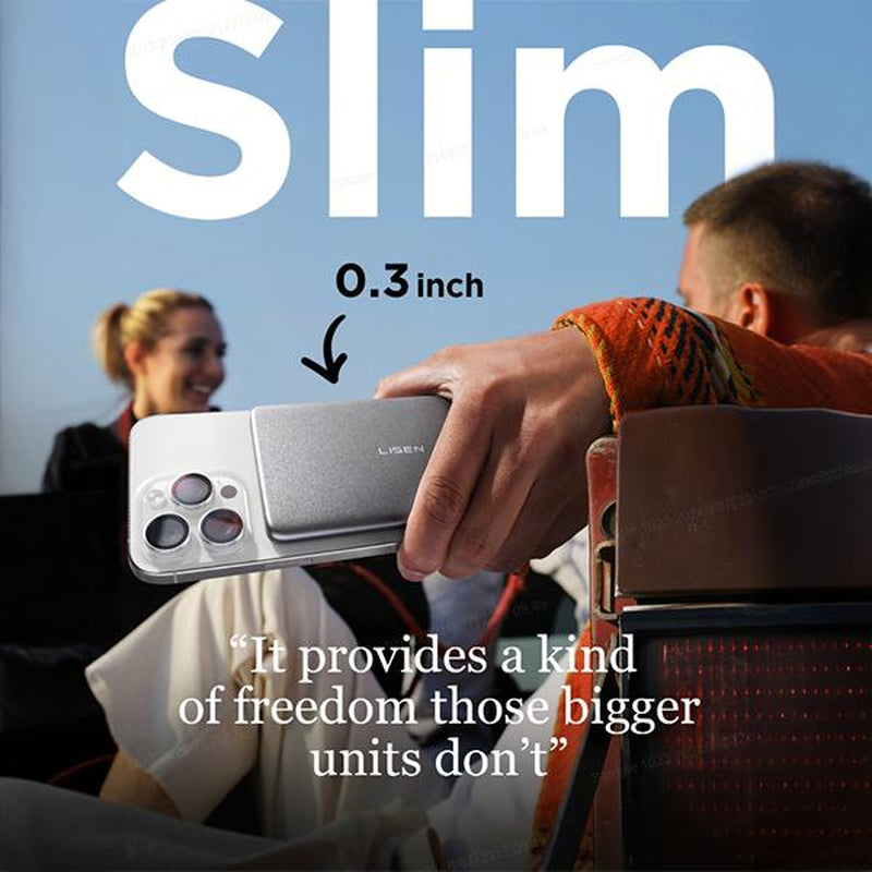 LISEN 5000mAh Ultra-Slim Magsafe Power Bank for iPhone 12-16 Series