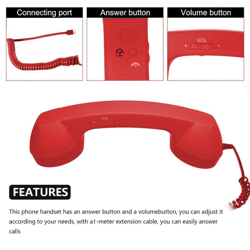 Retro Bluetooth Phone Handset (Wired & USB-C)