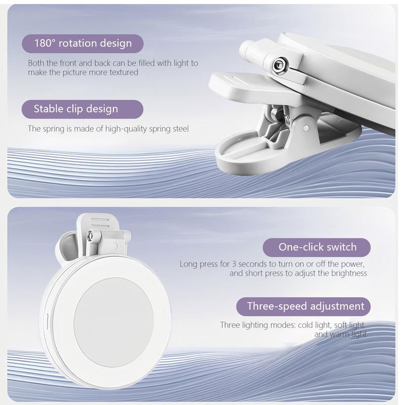 360° LED Ring Light with Mirror & Phone Holder ，3-In-1 Rechargeable Makeup Light for Live Streaming, Video Calls, Selfie (Portable, 3 Color Temperatures, Foldable),Halloween,Halloween Makeup