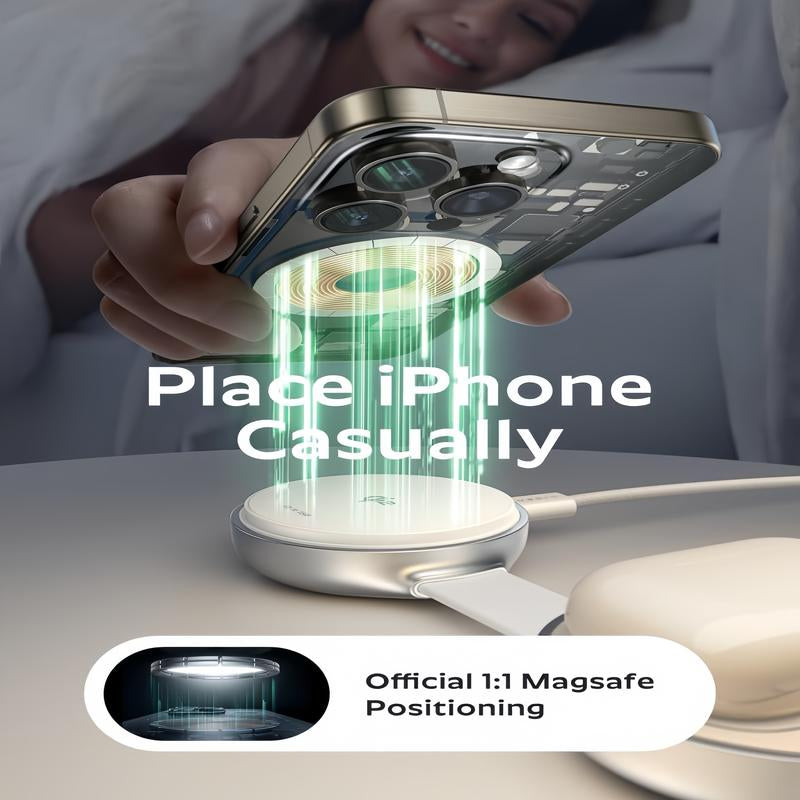 **LISEN 25W 3-in-1 Qi2 Magsafe Charger for iPhone, Apple Watch & AirPods**