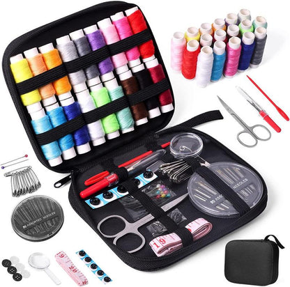 86-Piece Portable Sewing & Embroidery Kit with Stitch Book