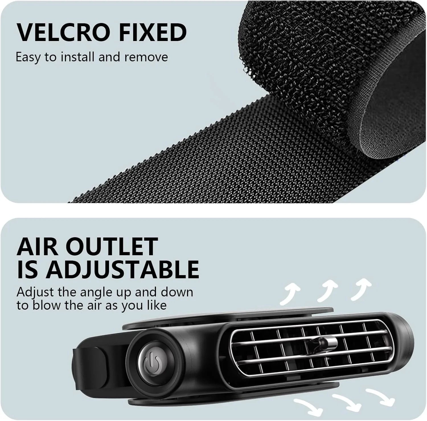 Car Seat Cooling Fan with 3 Speed Rotating Function for Enhanced Comfort in Vehicles, Ideal for Cars, RVs, SUVs, Trucks (Black)