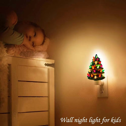 Ceramic Christmas Tree Night Light, Vintage