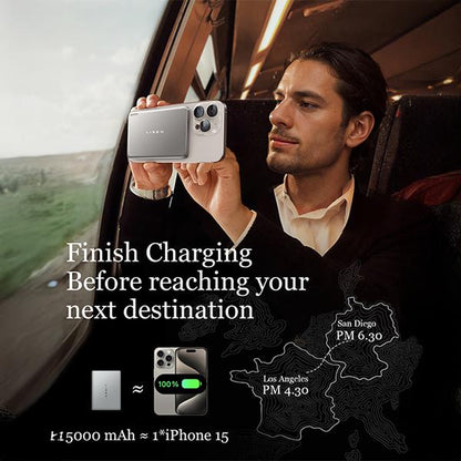 LISEN 5000mAh Ultra-Slim Magsafe Power Bank for iPhone 12-16 Series