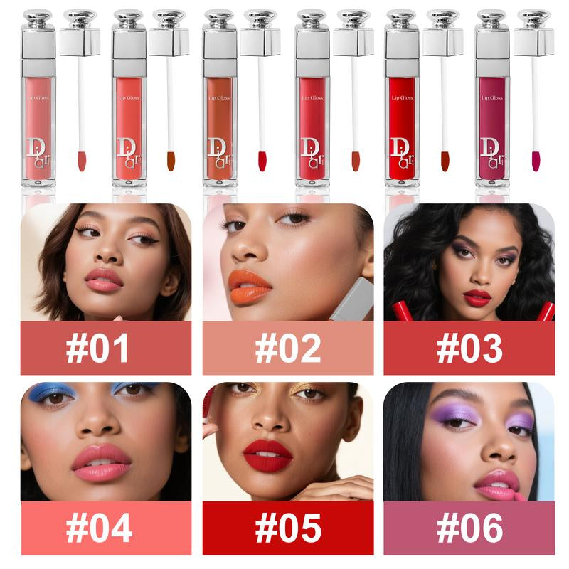 Kiss Someone 6-Piece Lip Gloss Set - Pink Tea, Pomegranate Red, Peachy Pink, Tomato Red, Purple