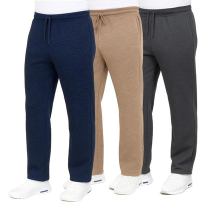 3-Pack Men's Classic Heavyweight Fleece Sweatpants with Open Bottom (S-3XL)