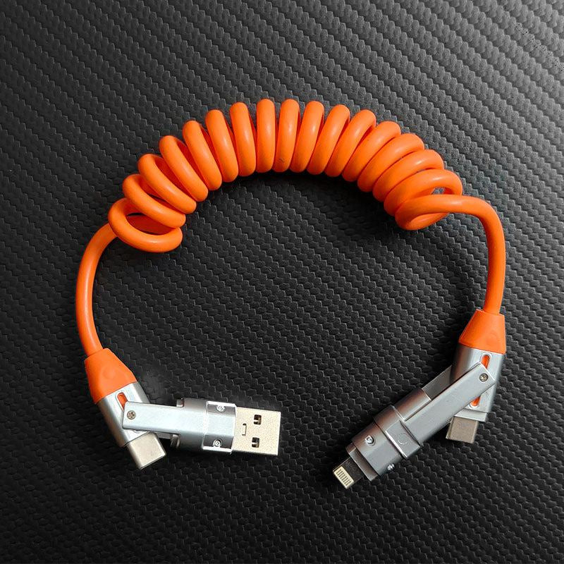 "Full-Equipped Chubby" 6-In-1 240W Fast Charging Spring Cable