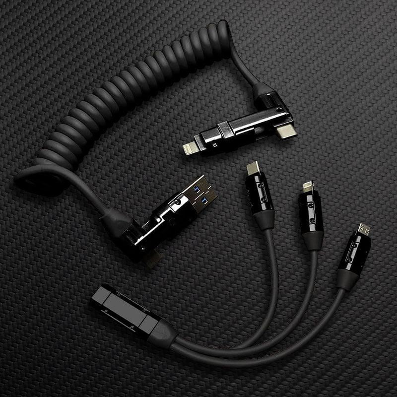 "Full-Equipped Chubby" 6-In-1 240W Fast Charging Spring Cable