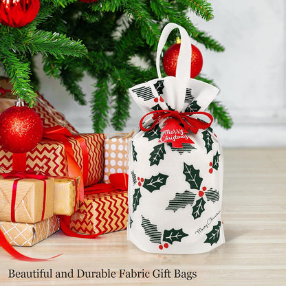 Gift Bag with Drawstring for Christmas (Pack of 6)