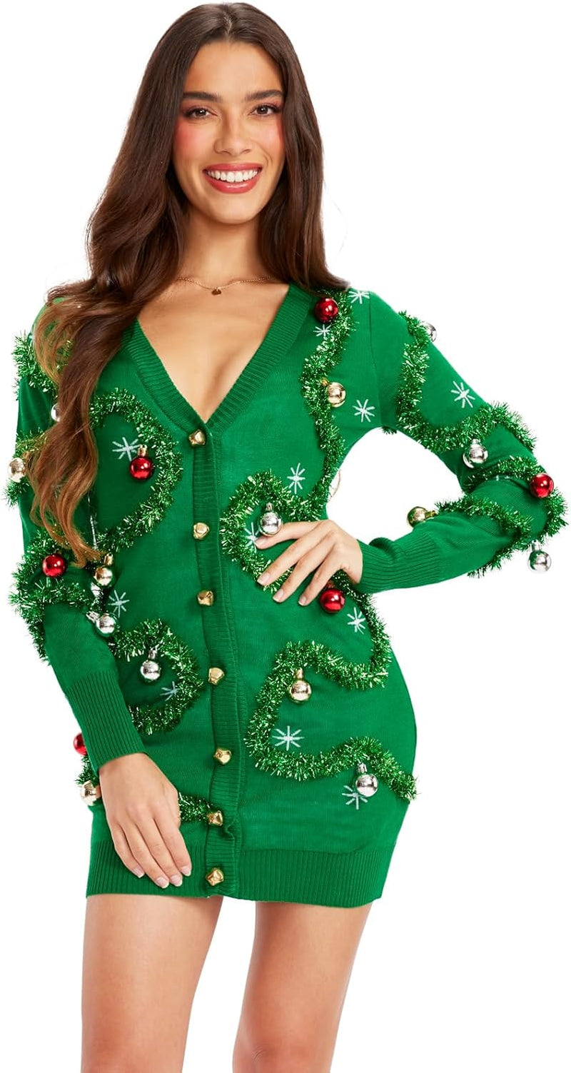 Tipsy Elves Women's Holiday Sweater Dress