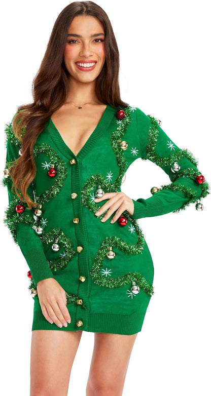 Tipsy Elves Women's Holiday Sweater Dress