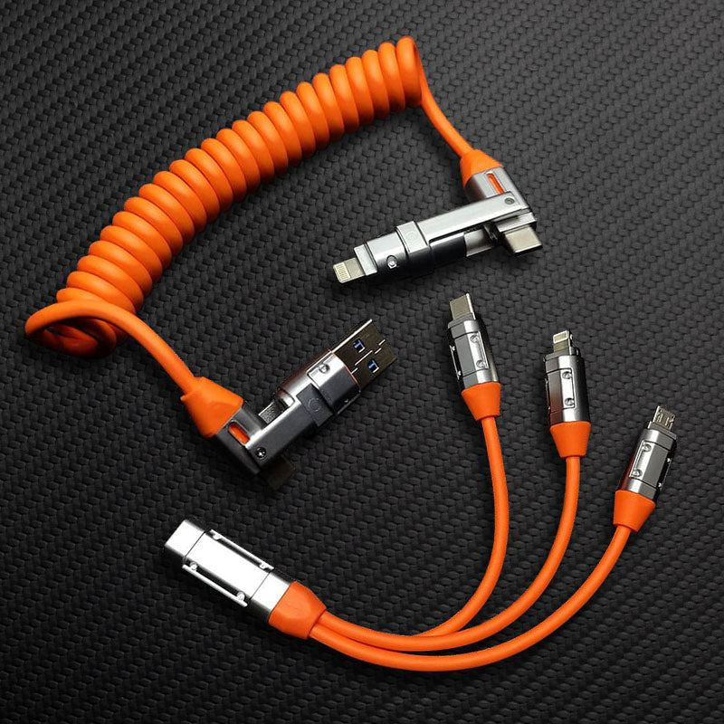 "Full-Equipped Chubby" 6-In-1 240W Fast Charging Spring Cable