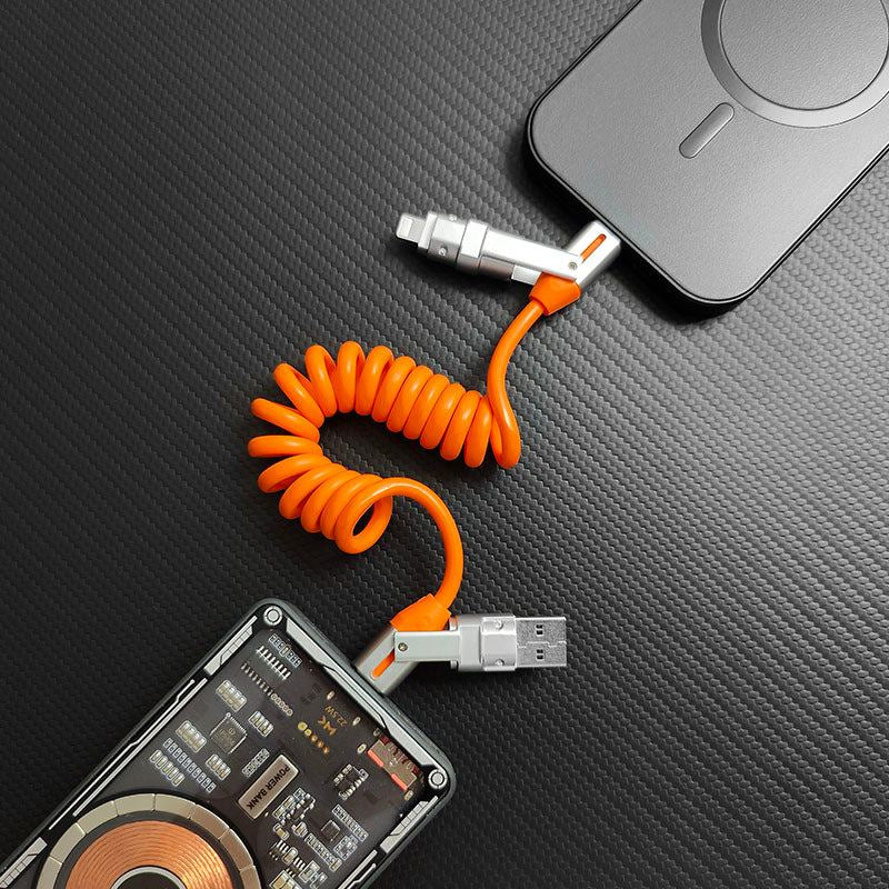 "Full-Equipped Chubby" 6-In-1 240W Fast Charging Spring Cable