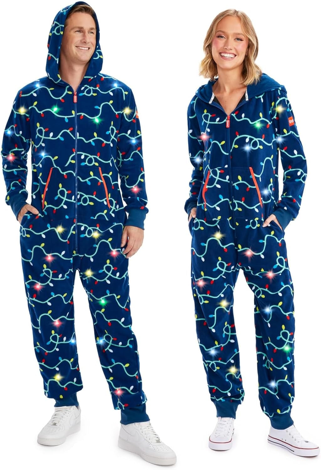 Christmas Onesies for Adults - Comfy Unisex Matching Holiday Jumpsuits with Convenient Pockets