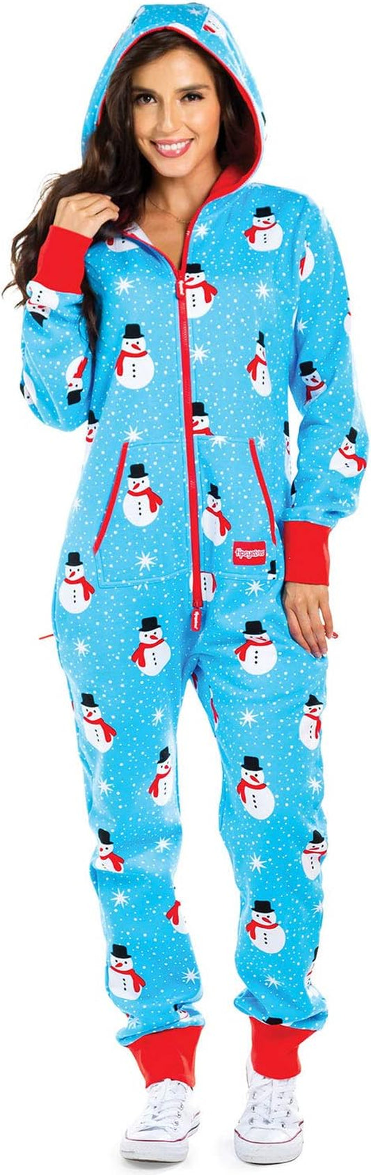 Christmas Onesies for Adults - Comfy Unisex Matching Holiday Jumpsuits with Convenient Pockets