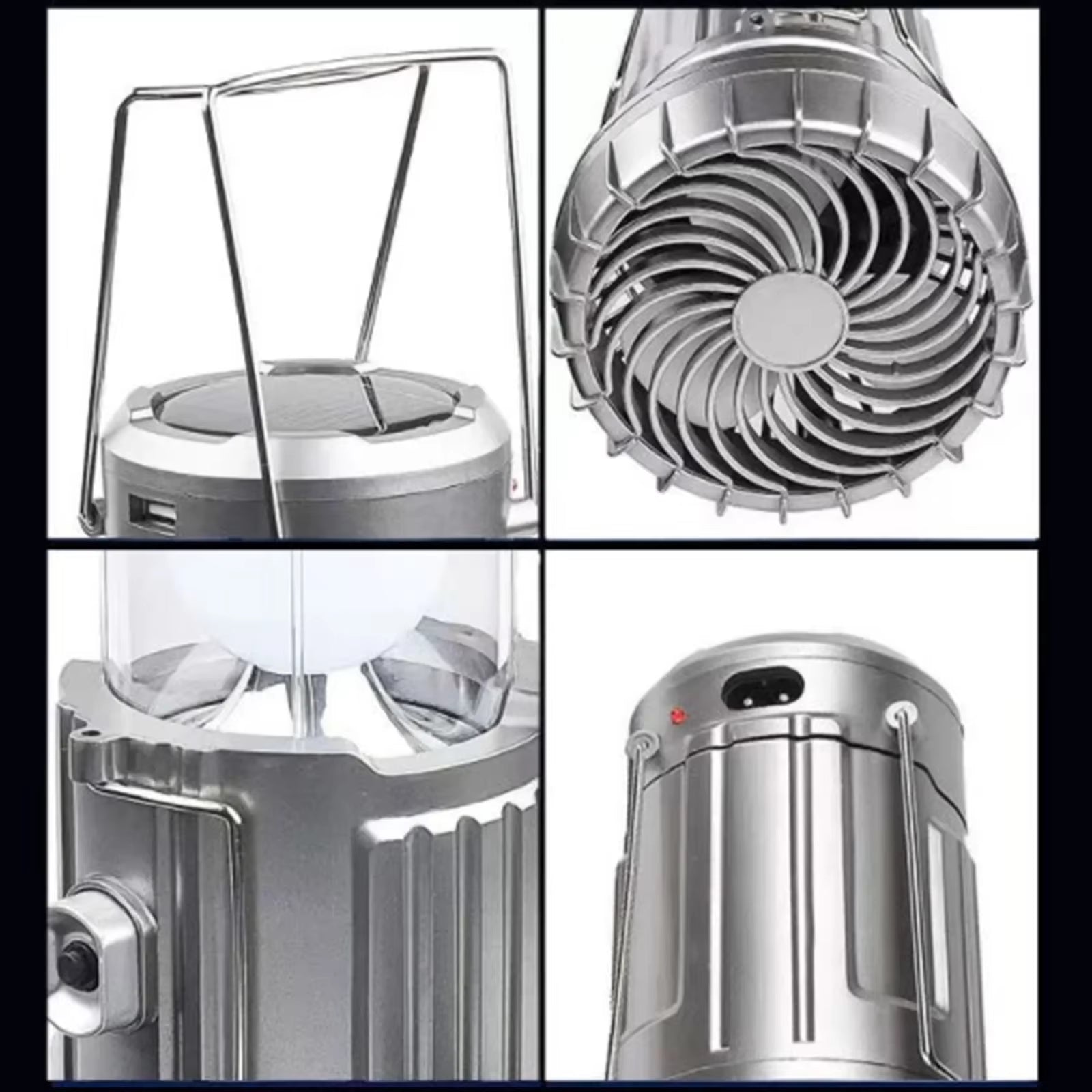 Camping Portable Fan Rechargeable with Solar Charging