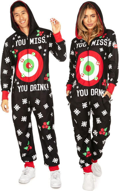 Tipsy Elves Christmas Onesies for Adults and they have POCKETS