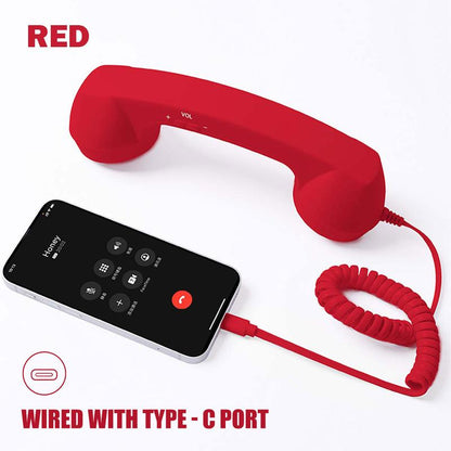 Retro Bluetooth Phone Handset (Wired & USB-C)