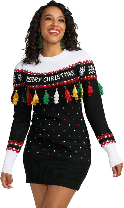 Tipsy Elves Women's Holiday Sweater Dress