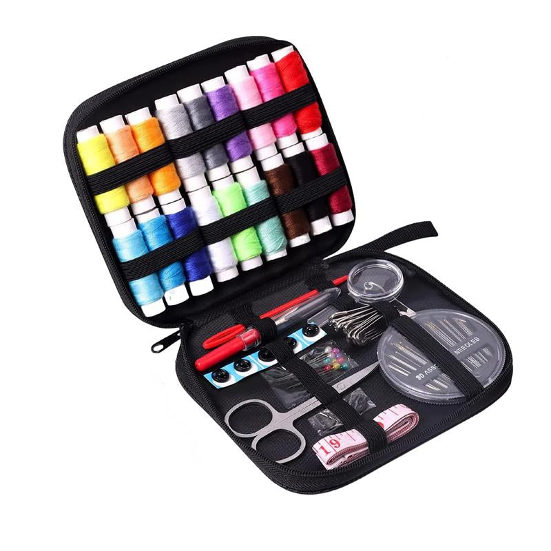 86-Piece Portable Sewing & Embroidery Kit with Stitch Book