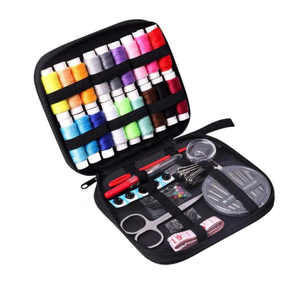 86-Piece Portable Sewing & Embroidery Kit with Stitch Book