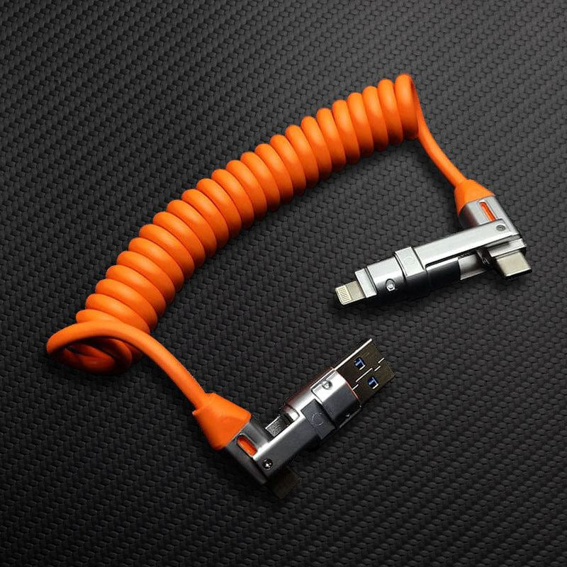 "Full-Equipped Chubby" 6-In-1 240W Fast Charging Spring Cable