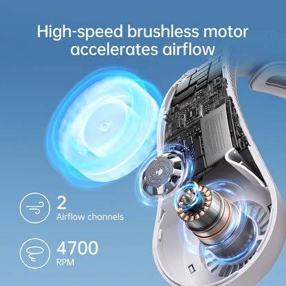 Portable 5 Speed Neck Fan with 5000Mah Battery