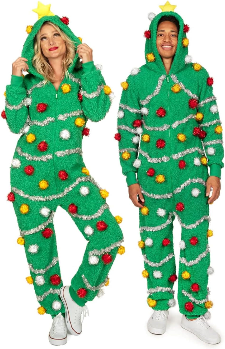Christmas Onesies for Adults - Comfy Unisex Matching Holiday Jumpsuits with Convenient Pockets