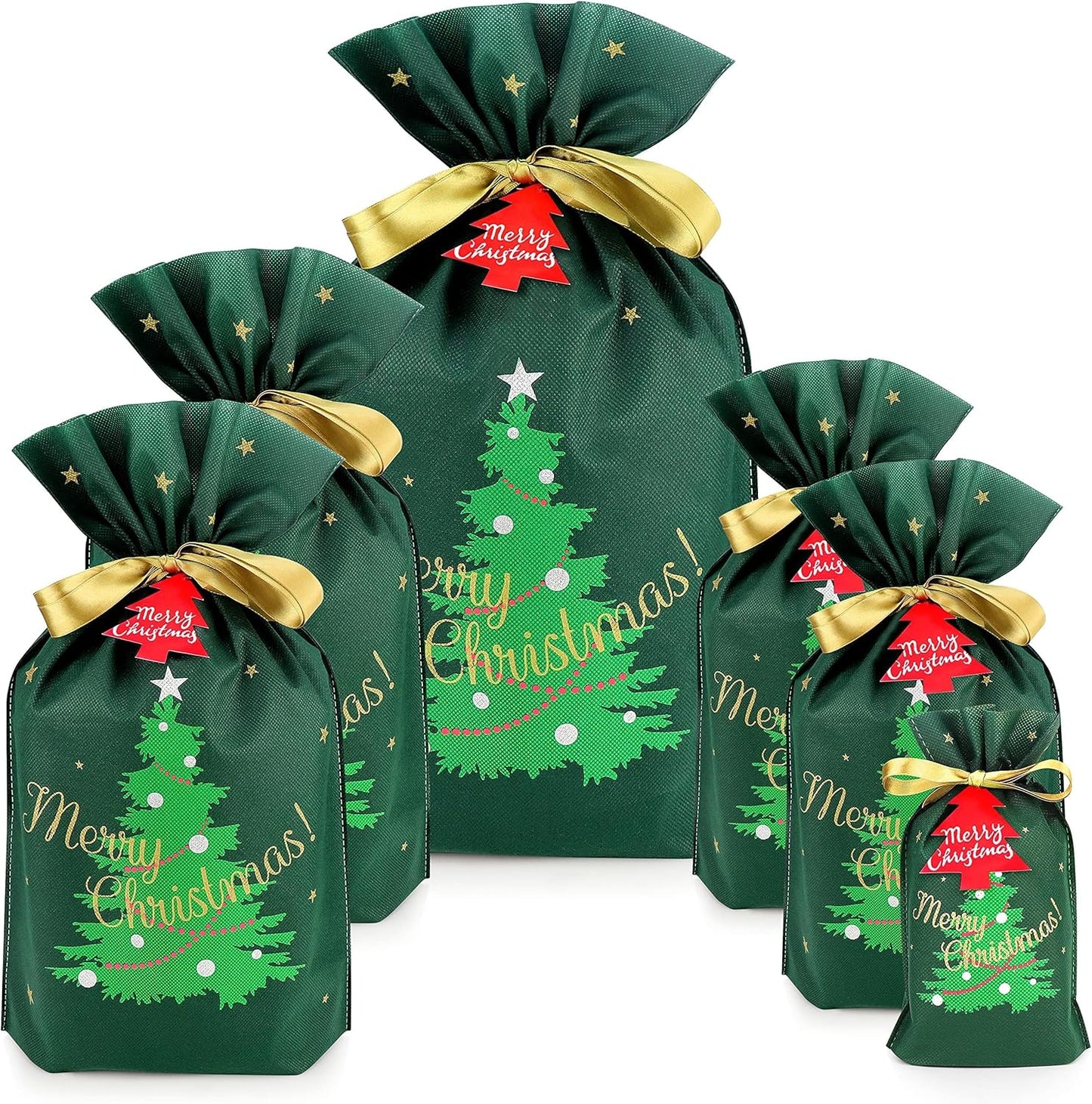 Gift Bag with Drawstring for Christmas (Pack of 6)