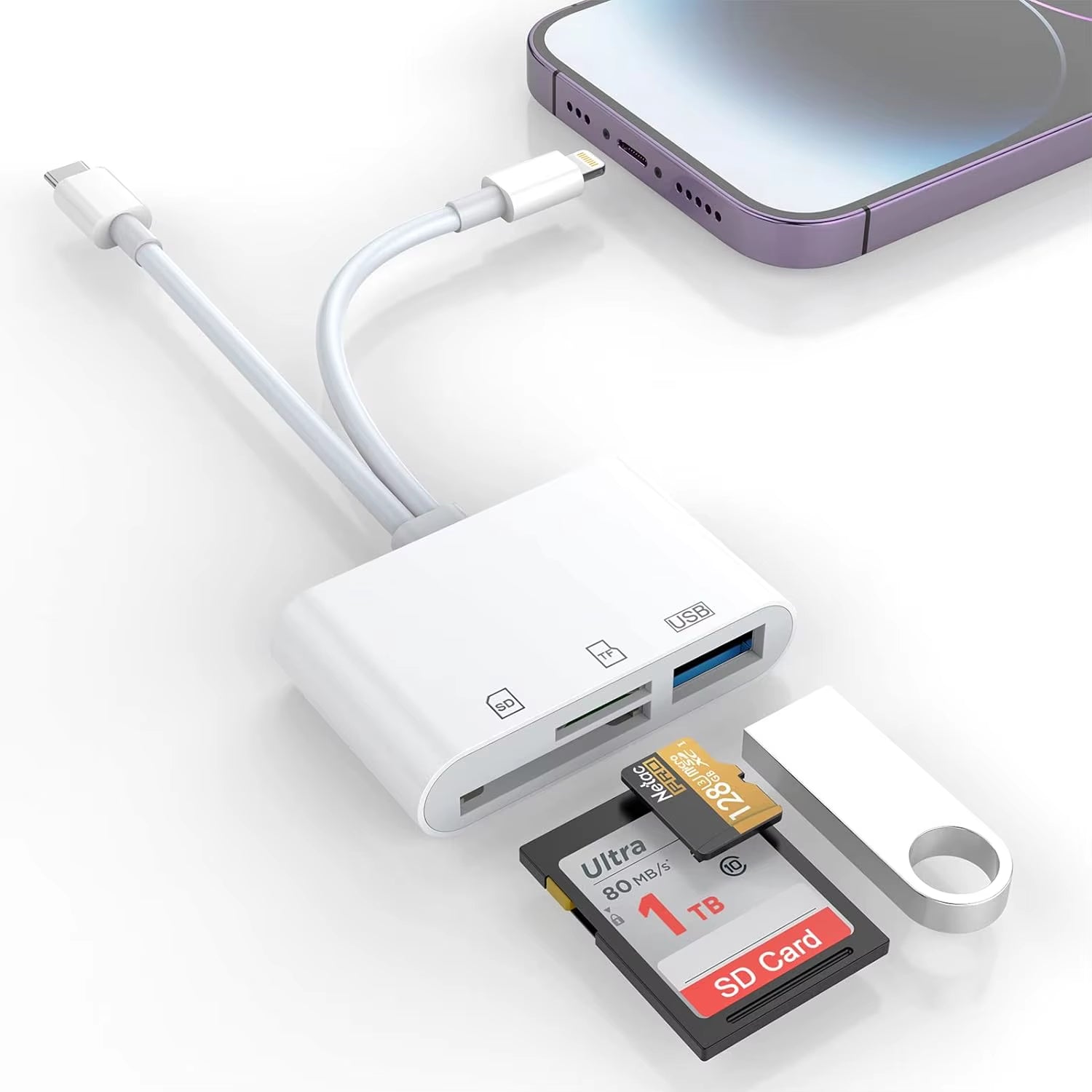 5-in-1 Lightning & USB-C SD Card Reader for iPhone, iPad, MacBook & Android
