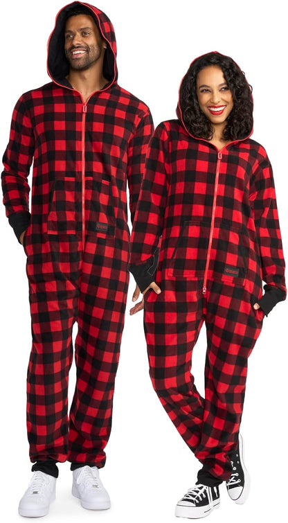 Christmas Onesies for Adults - Comfy Unisex Matching Holiday Jumpsuits with Convenient Pockets