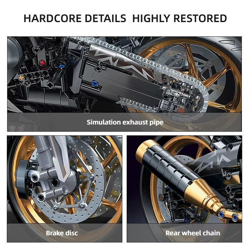 Alloy Motorcycle Desktop 2045PCS 1:5 Scale, Build Racing Dream Bike